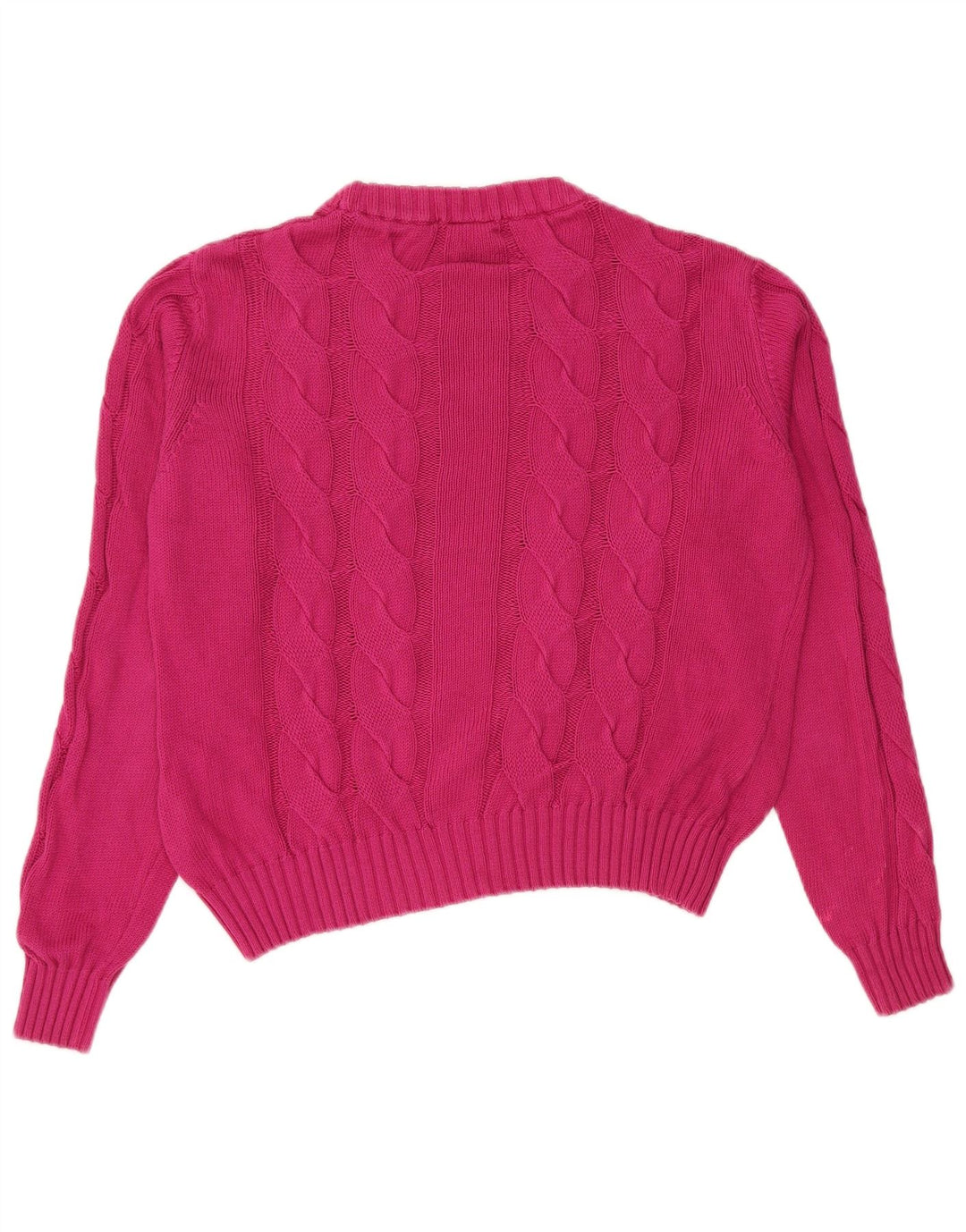 COLMAR Womens Crop Oversized Crew Neck Jumper Sweater UK 10 Small Pink