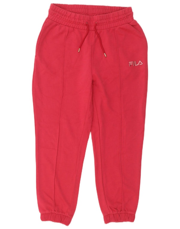 Fila Womens Tracksuit Trousers Joggers UK 10 Small Red Cotton