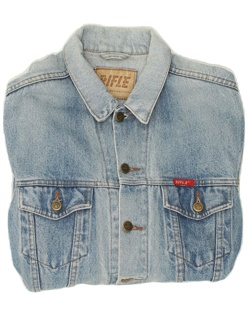 RIFLE Mens Denim Jacket UK 38 Medium Blue Cotton | Vintage Rifle | Thrift | Second-Hand Rifle | Used Clothing | Messina Hembry 