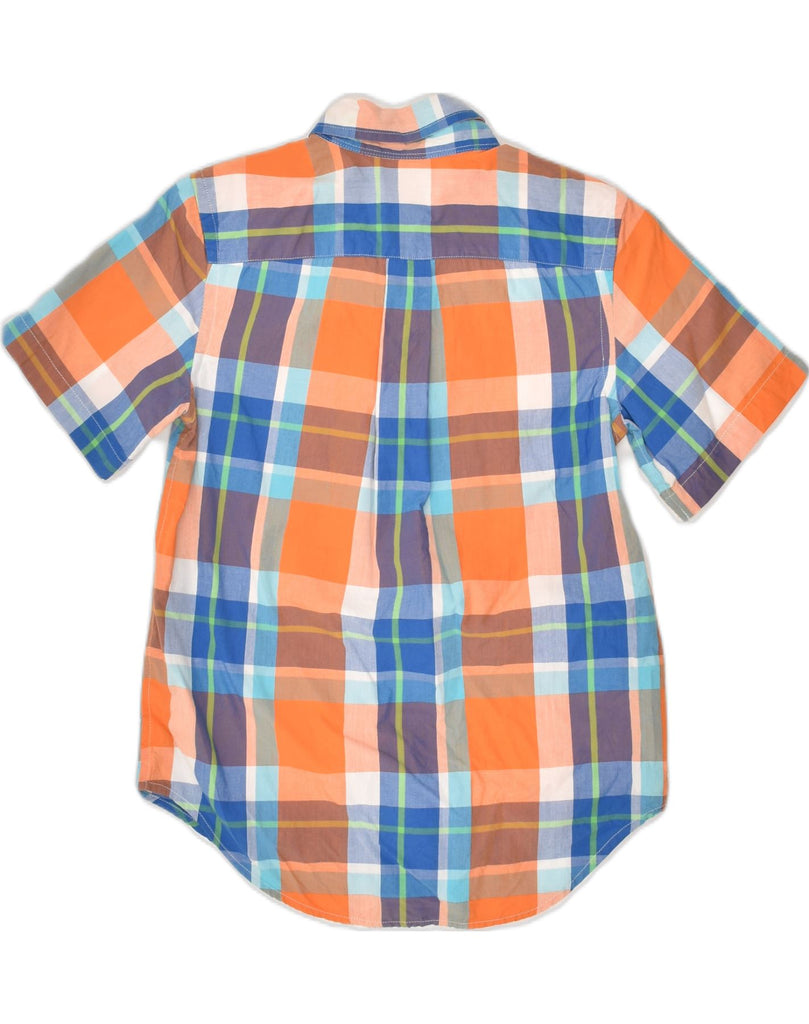 CHAPS Boys Easy Care Short Sleeve Shirt 10-11 Years Medium Orange Check | Vintage Chaps | Thrift | Second-Hand Chaps | Used Clothing | Messina Hembry 