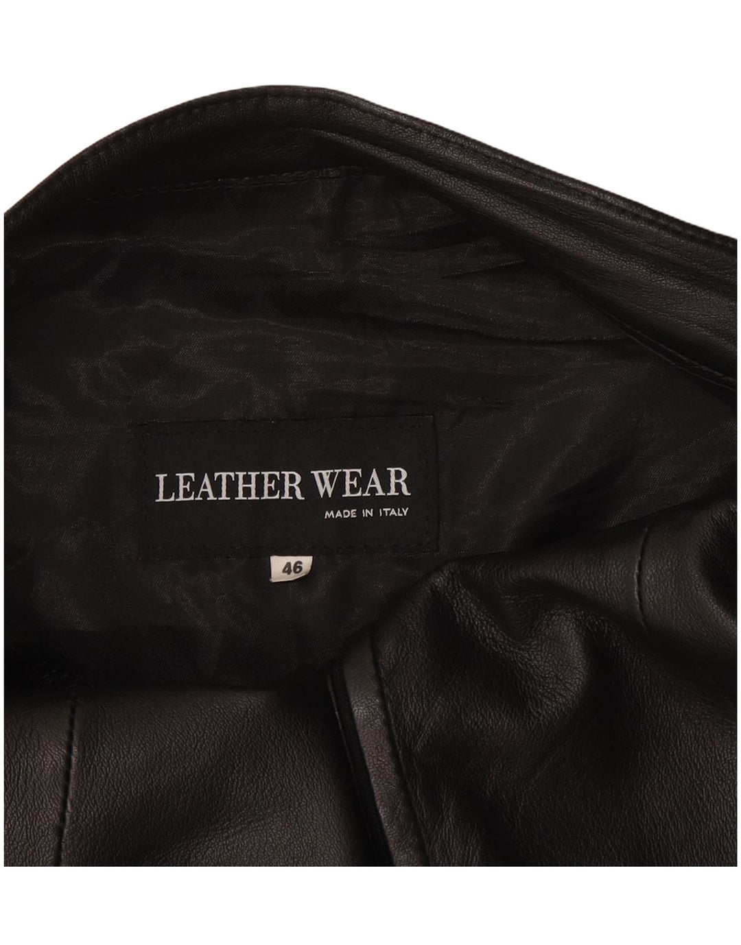 Vintage Womens Leather Skirt IT 46 Large W32  Black Leather