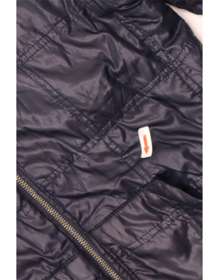 Zara Mens Hooded Bomber Jacket UK 36 Small Navy Blue