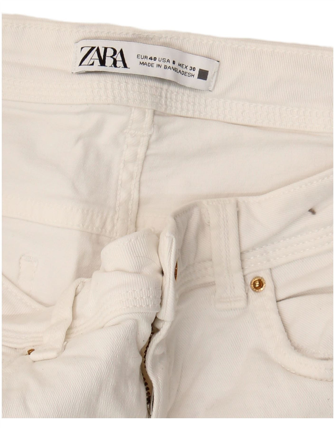 Zara Womens Crop Skinny Jeans EU 40 Medium W30 L26 White