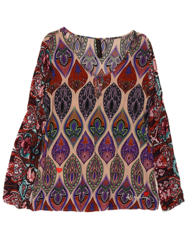 DESIGUAL Womens Long Sleeve Blouse Top UK 18 XL Multicoloured Paisley