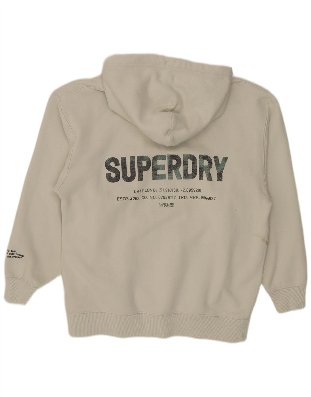 Superdry Mens Graphic Hoodie Jumper Medium White Cotton