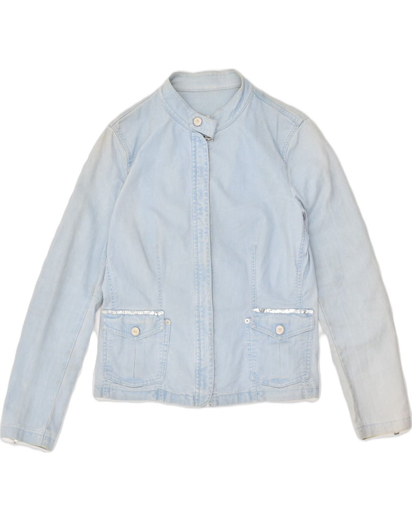 MAX MARA Womens Weekend Bomber Jacket UK 14 Large Blue Cotton | Vintage Max Mara | Thrift | Second-Hand Max Mara | Used Clothing | Messina Hembry 