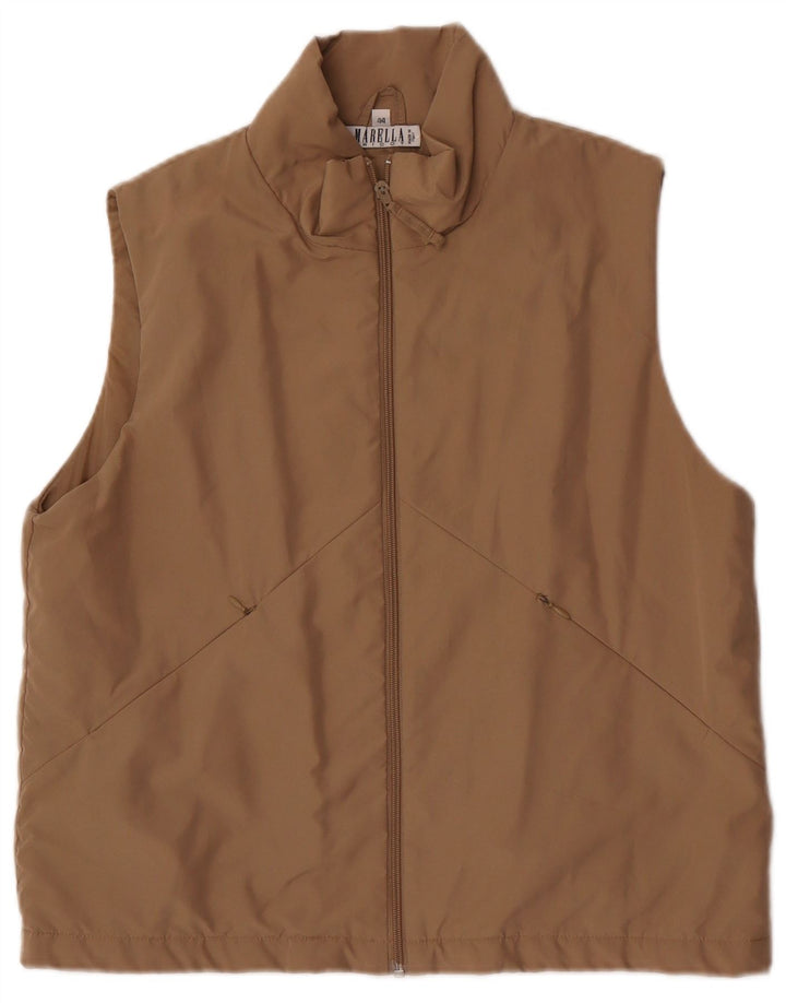Marella Womens Gilet IT 44 Medium Brown Polyester