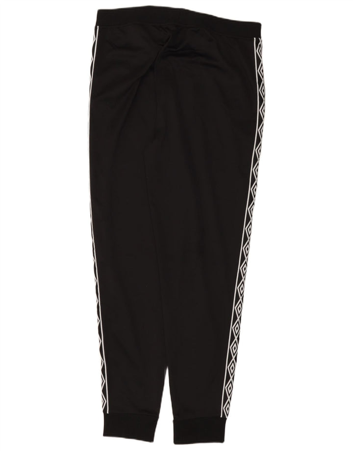 UMBRO Mens Graphic Tracksuit Trousers Joggers Large Black Polyester