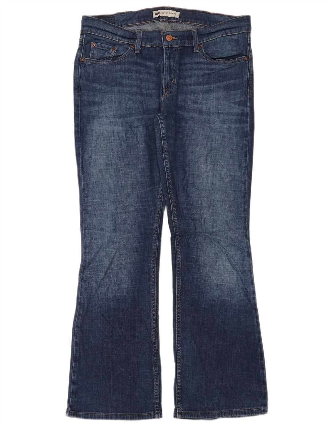 Levi's Womens 524 Super Low Bootcut Jeans W31 L30 Blue Cotton