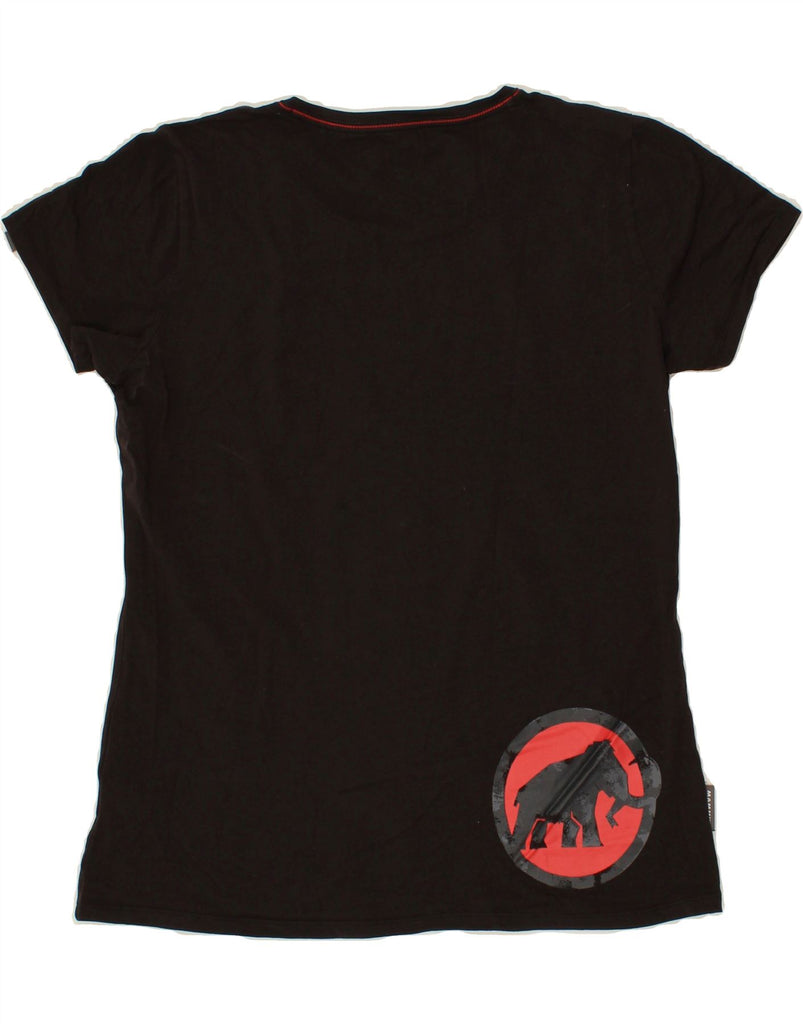 MAMMUT Womens Graphic T-Shirt Top UK 16 Large Black Cotton Vintage Mammut and Second-Hand Mammut from Messina Hembry 