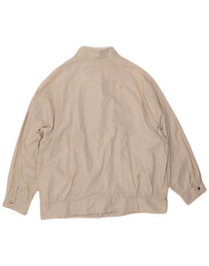 NINO Womens Oversized Bomber Jacket UK 20 2XL Beige Cotton