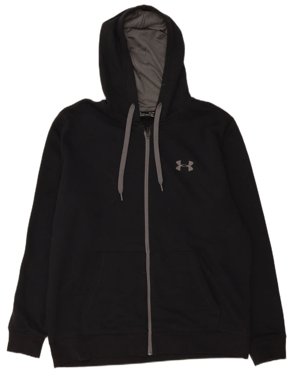 Under Armour Mens Cold Gear Zip Hoodie Sweater XL Black Cotton