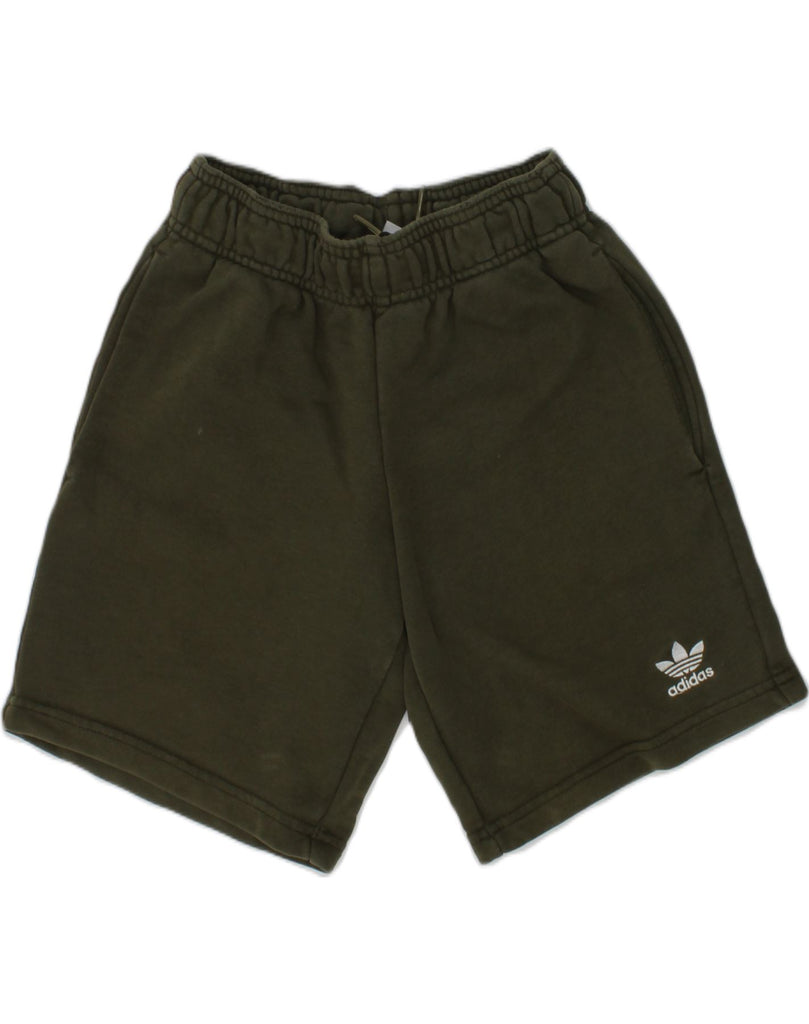 ADIDAS Boys Sport Shorts 7-8 Years Khaki Cotton | Vintage Adidas | Thrift | Second-Hand Adidas | Used Clothing | Messina Hembry 