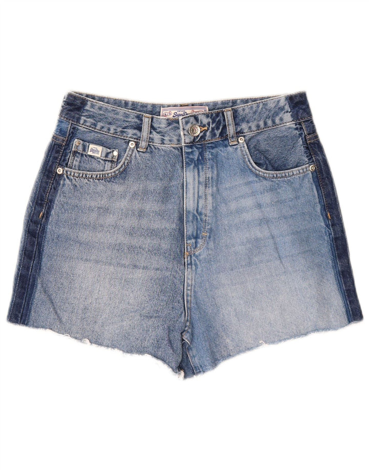 Superdry Womens Denim Shorts W28 Medium  Blue Cotton