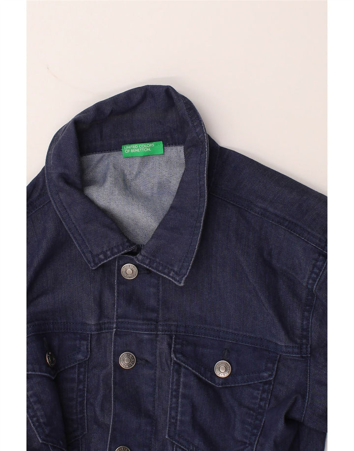BENETTON Boys Denim Jacket 11-12 Years 2XL Navy Blue Cotton Vintage Benetton and Second-Hand Benetton from Messina Hembry 