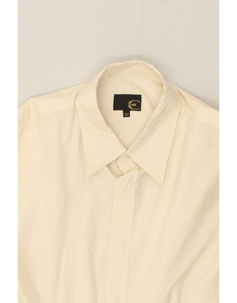 JUST CAVALLI Mens Shirt IT 50 Medium Beige Polyester | Vintage Just Cavalli | Thrift | Second-Hand Just Cavalli | Used Clothing | Messina Hembry 