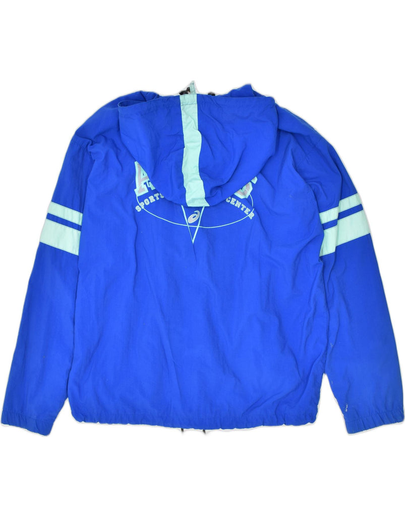 ASICS Mens Hooded Tracksuit Top Jacket  Large Blue | Vintage | Thrift | Second-Hand | Used Clothing | Messina Hembry 