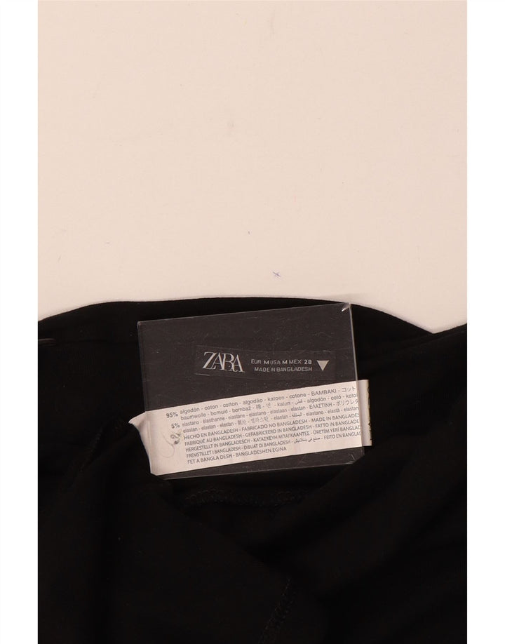 Zara Womens Slip Dress UK 12 Medium Black Cotton