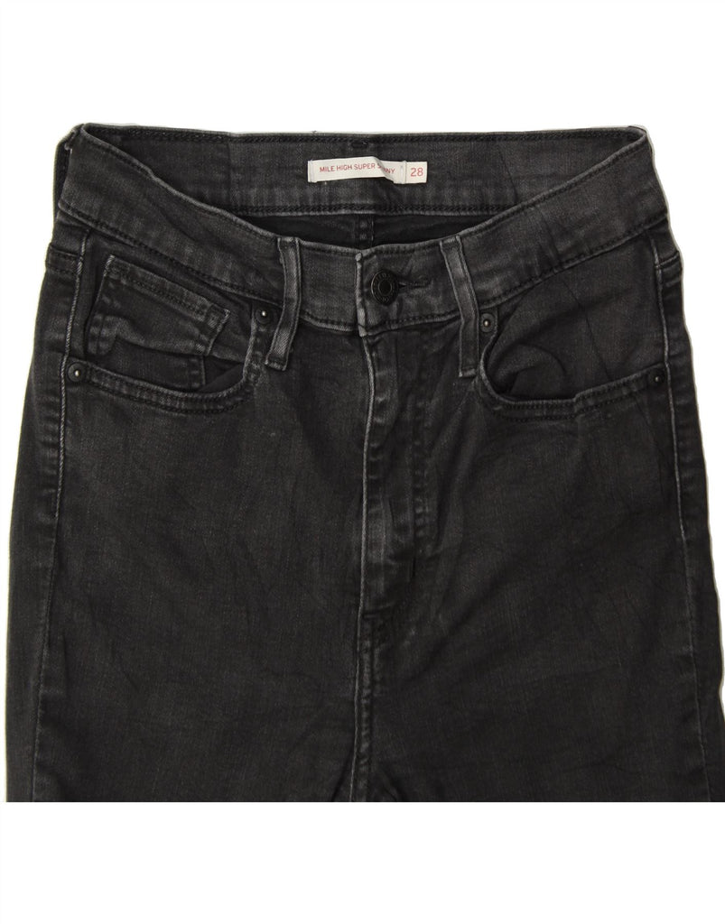LEVI'S Womens Mile High Skinny Jeans W28 L30 Black Cotton Vintage Levi's and Second-Hand Levi's from Messina Hembry 