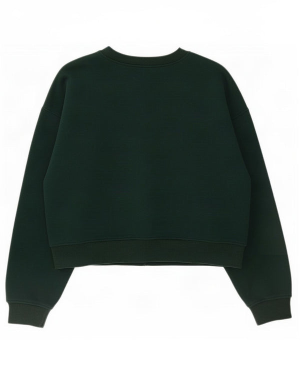 Zara Womens Crop Oversized Sweatshirt Jumper UK 10 Small Green