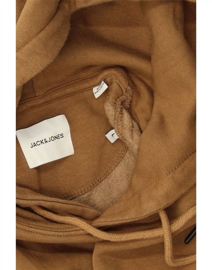 Jack & Jones Mens Hoodie Jumper Large Beige Cotton