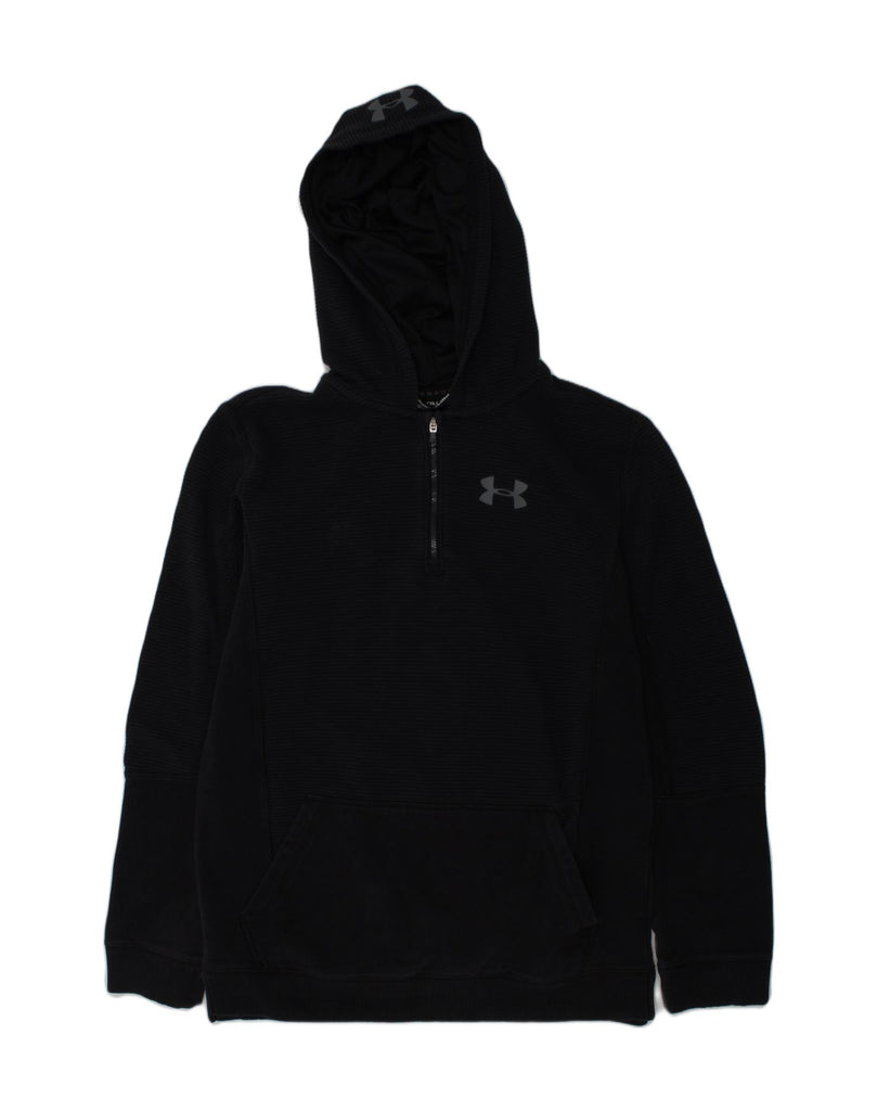 UNDER ARMOUR Boys Zip Neck Hoodie Jumper 15-16 Years XL Navy Blue Cotton | Vintage Under Armour | Thrift | Second-Hand Under Armour | Used Clothing | Messina Hembry 