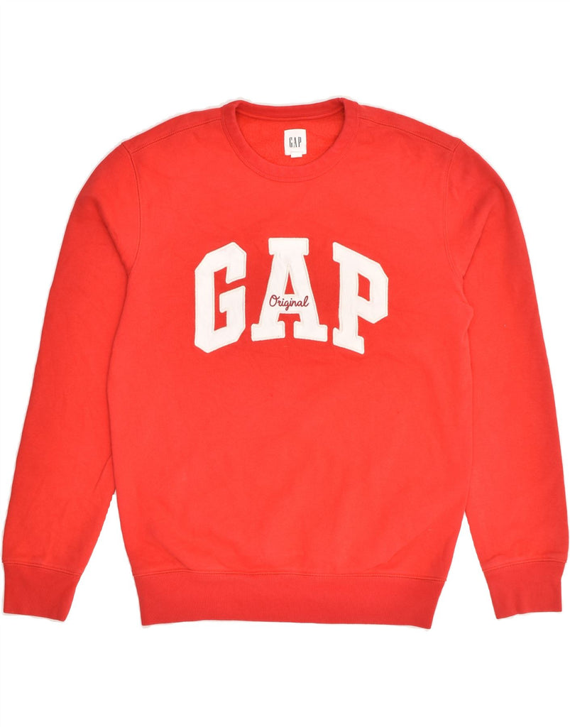 GAP Womens Graphic Sweatshirt Jumper UK 4 XS Red Cotton | Vintage Gap | Thrift | Second-Hand Gap | Used Clothing | Messina Hembry 