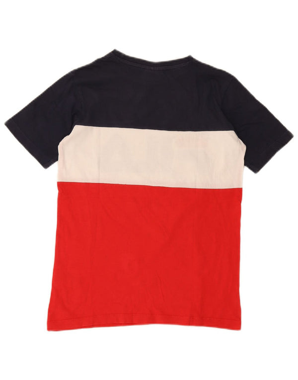FILA Boys Graphic T-Shirt Top 11-12 Years Red Colourblock Cotton
