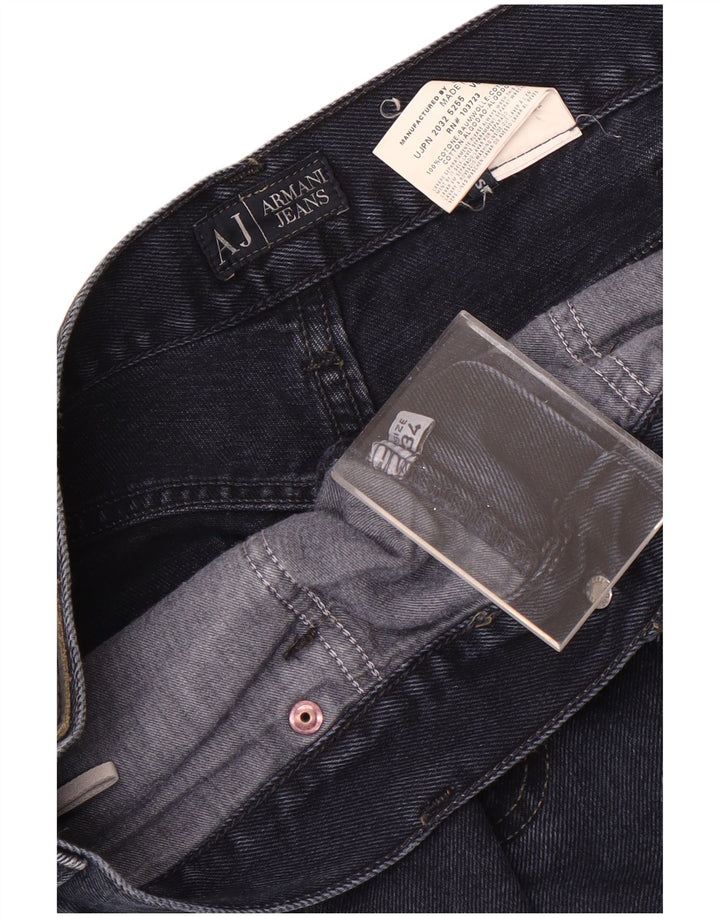 Armani Mens Straight Jeans W34 L31 Navy Blue Cotton