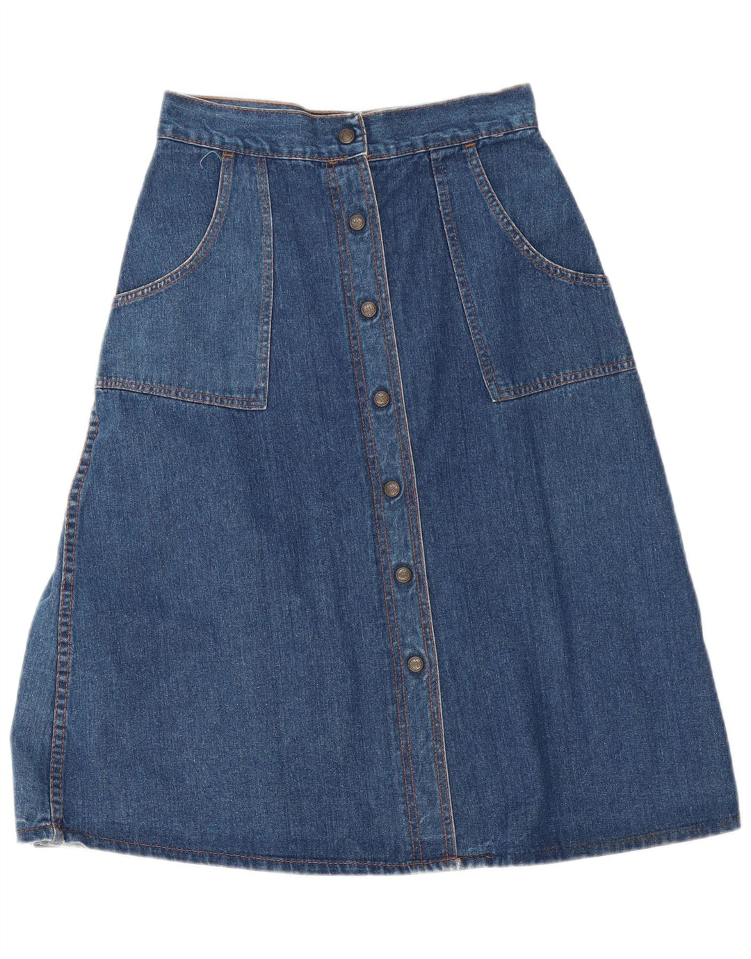 Vintage Womens Maxi Denim A-Line Skirt W28 Medium Blue