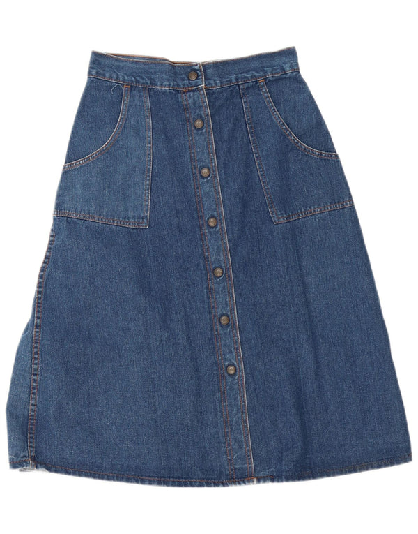 Vintage Womens Maxi Denim A-Line Skirt W28 Medium Blue