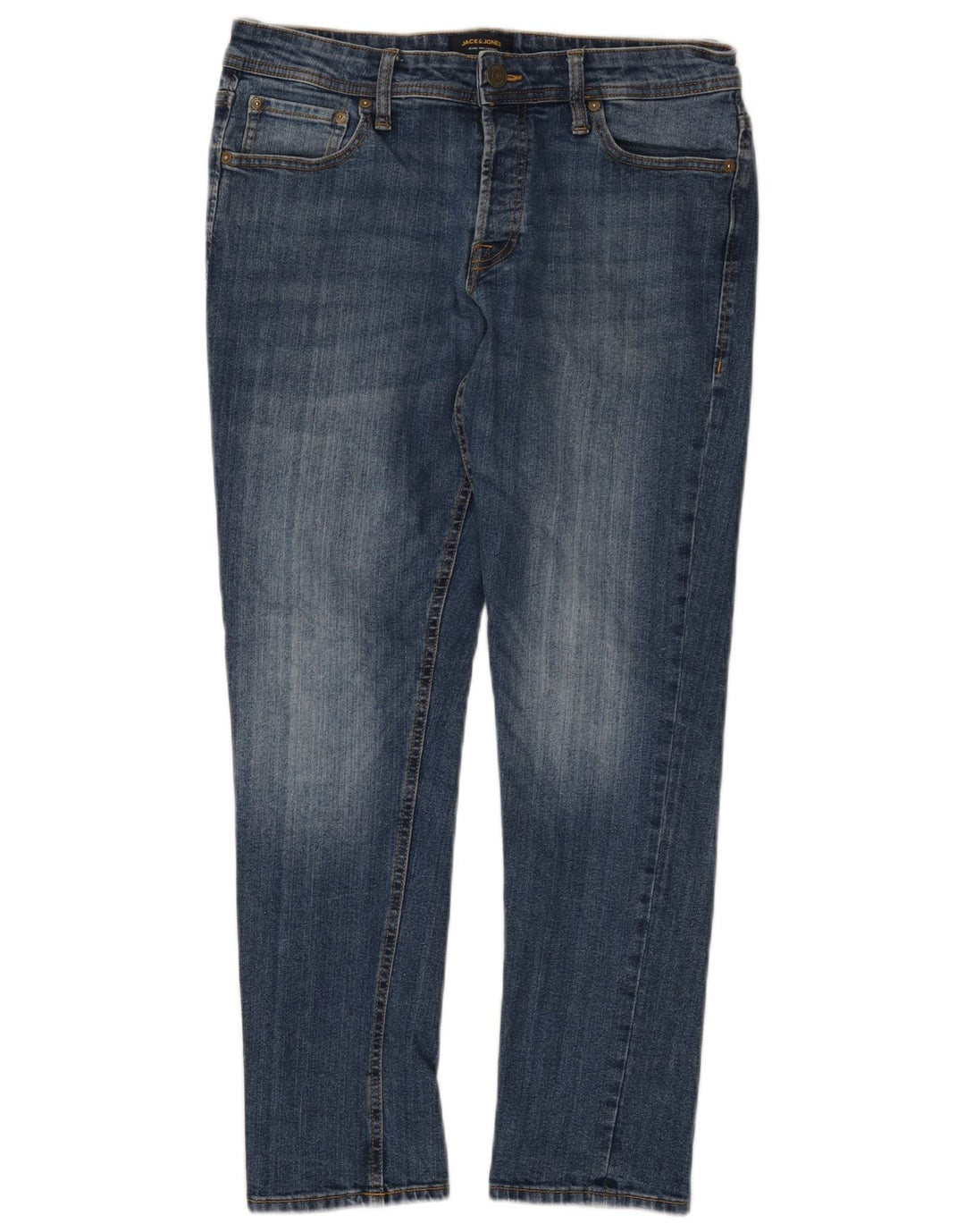 JACK & JONES Mens Slim Jeans W34 L30 Blue Cotton