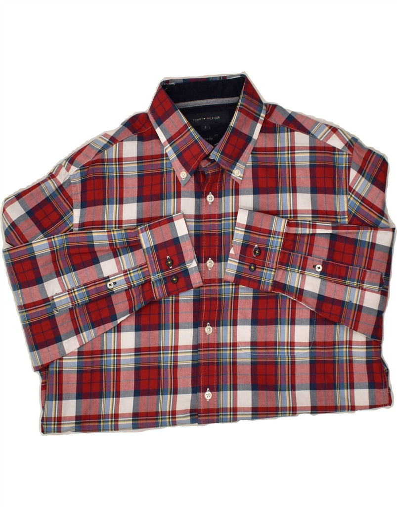 TOMMY HILFIGER Mens Shirt Small Red Check Cotton | Vintage Tommy Hilfiger | Thrift | Second-Hand Tommy Hilfiger | Used Clothing | Messina Hembry 