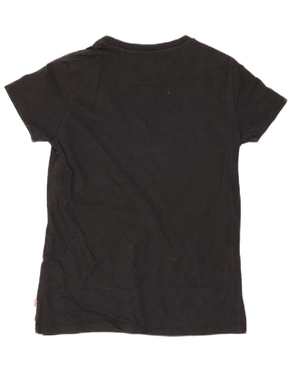 Levi's Womens Graphic T-Shirt Top UK 2 2XS Black