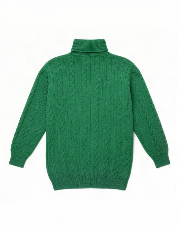 Vintage Womens Roll Neck Jumper Sweater UK 16 Large Green