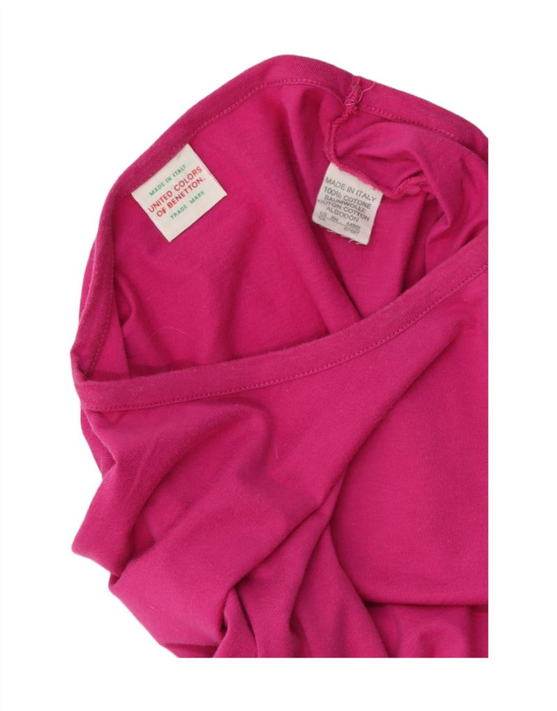 BENETTON Womens T-Shirt Top UK 18 XL Pink Cotton Vintage Benetton and Second-Hand Benetton from Messina Hembry 