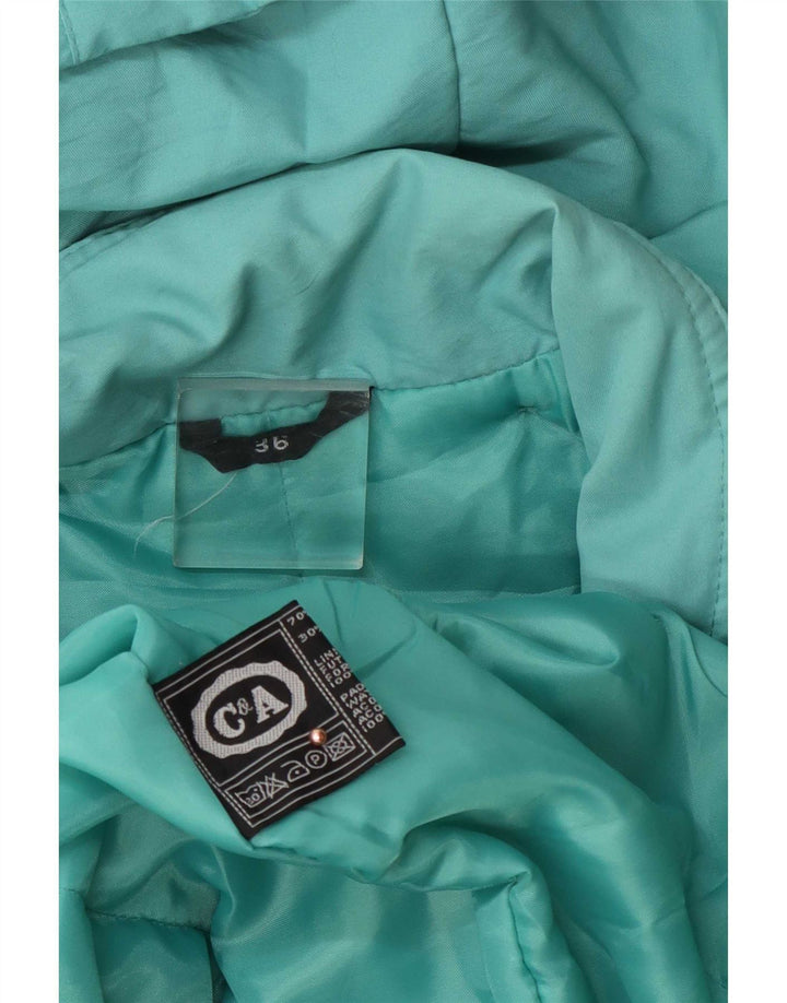 C&A Womens Hooded Oversized Windbreaker Coat EU 36 Small Turquoise