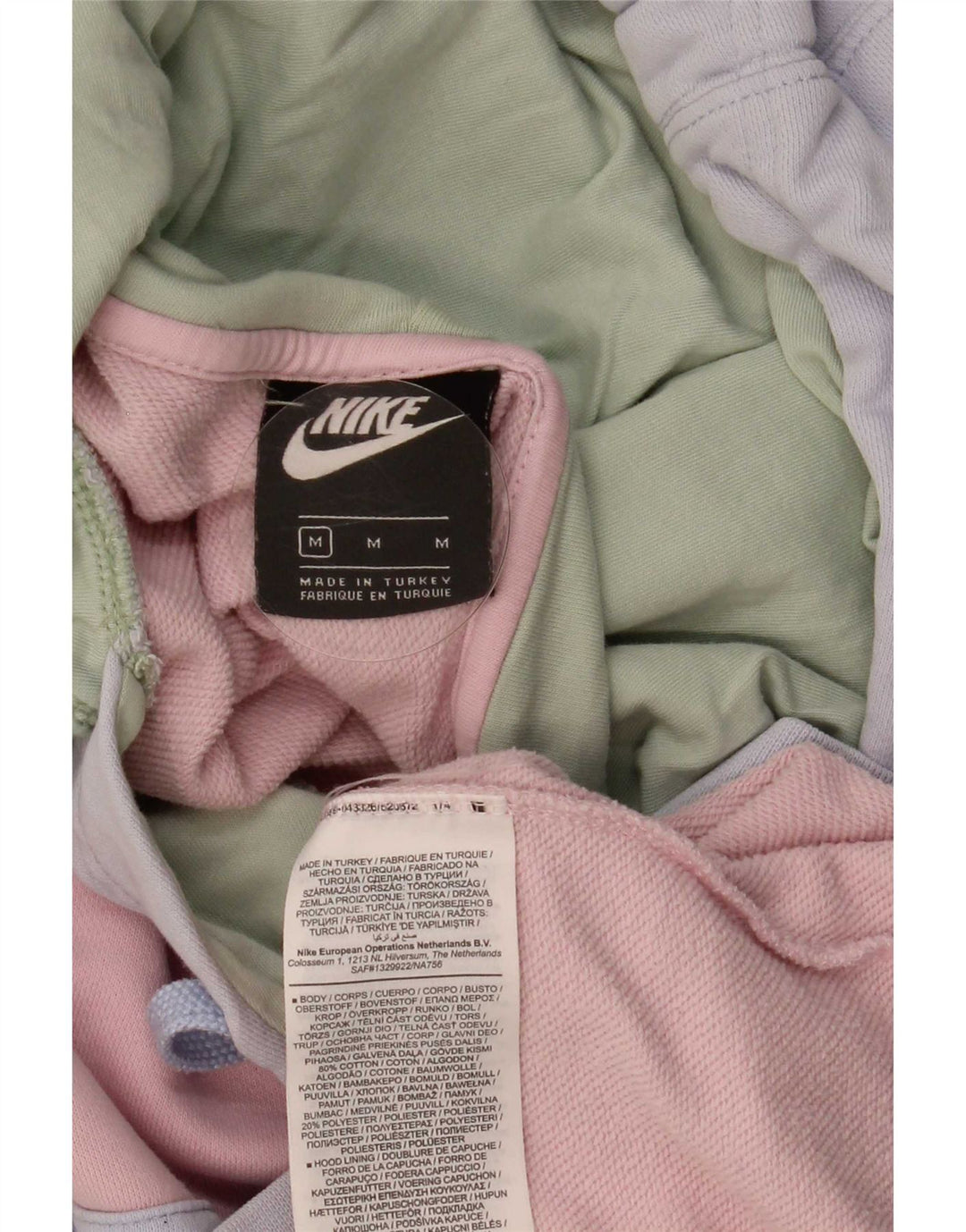 Nike Womens Oversized Hoodie Jumper UK 14 Medium Multicoloured Colourblock