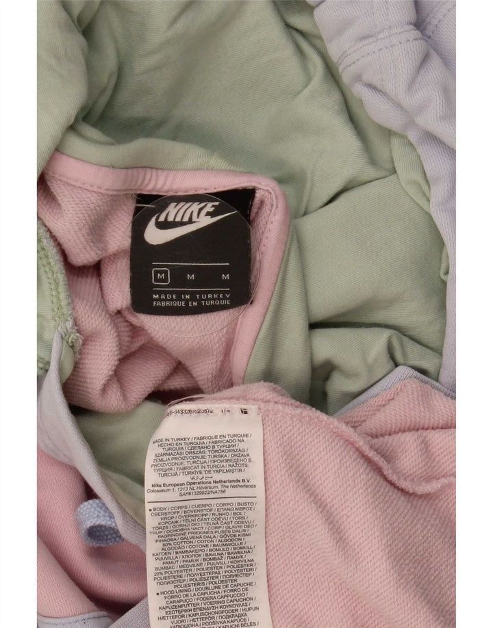 Nike Womens Oversized Hoodie Jumper UK 14 Medium Multicoloured Colourblock