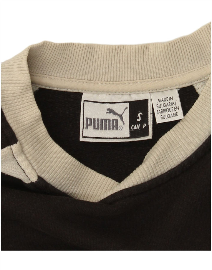 Puma Mens Graphic Sweatshirt Jumper Small Black Colourblock