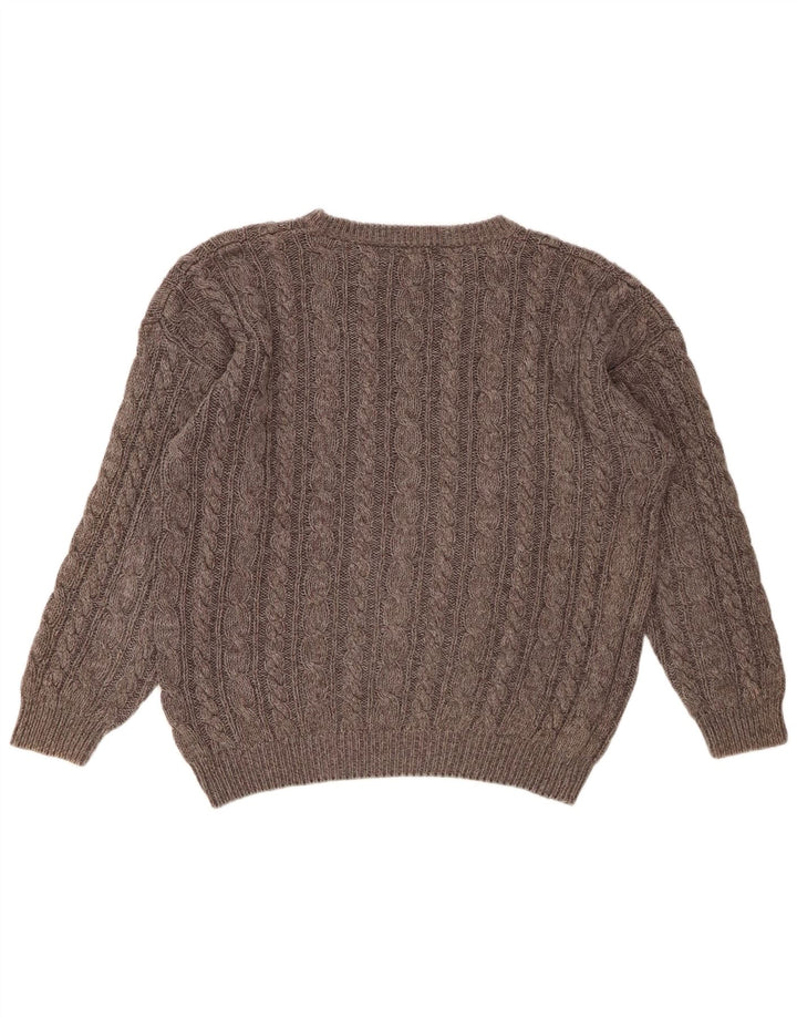 BROADWAY Womens Oversized Boat Neck Jumper Sweater UK 16 Large Grey Cotton