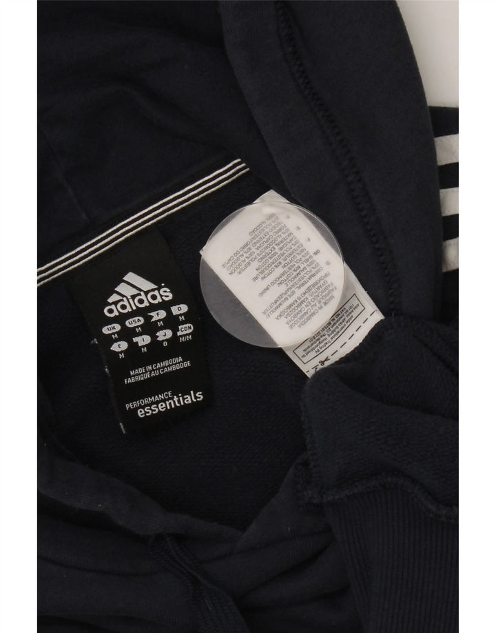 ADIDAS Mens Hoodie Jumper Medium Navy Blue Cotton
