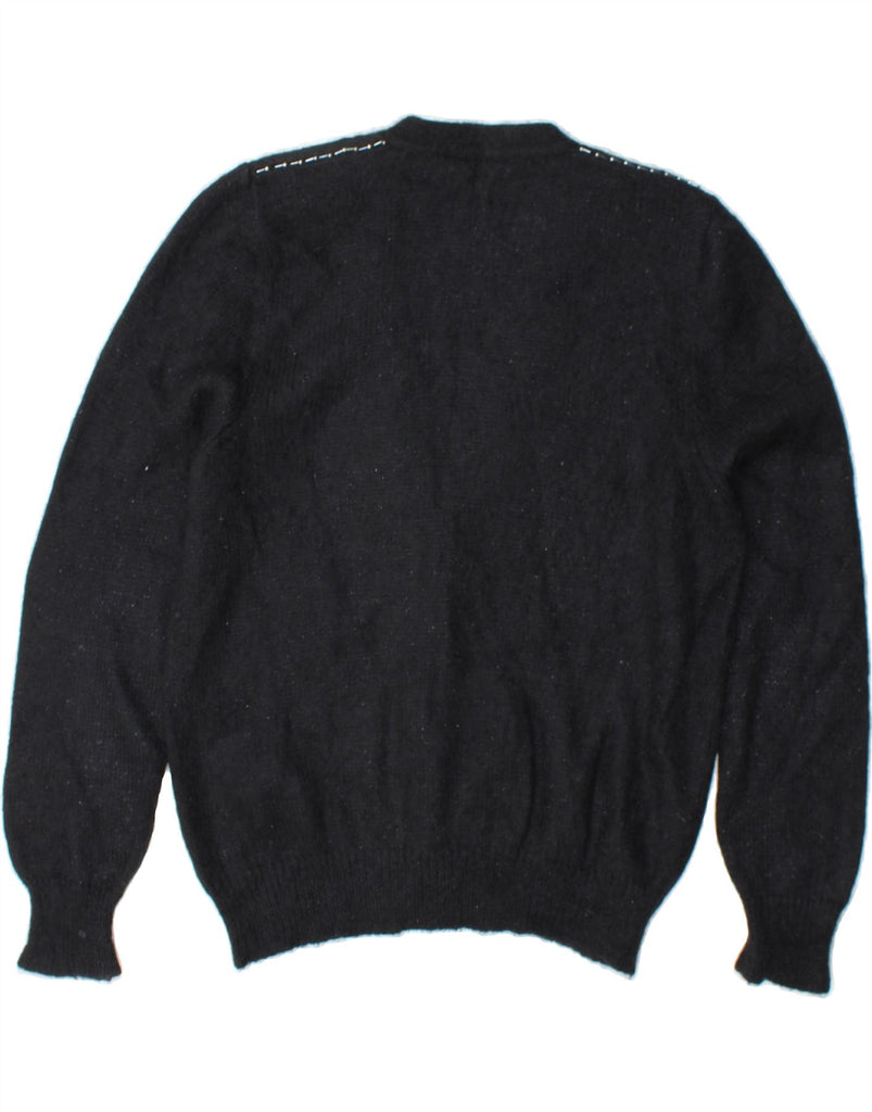 VINTAGE Womens Cardigan Sweater UK 14 Medium Black Mohair Vintage Vintage and Second-Hand Vintage from Messina Hembry 
