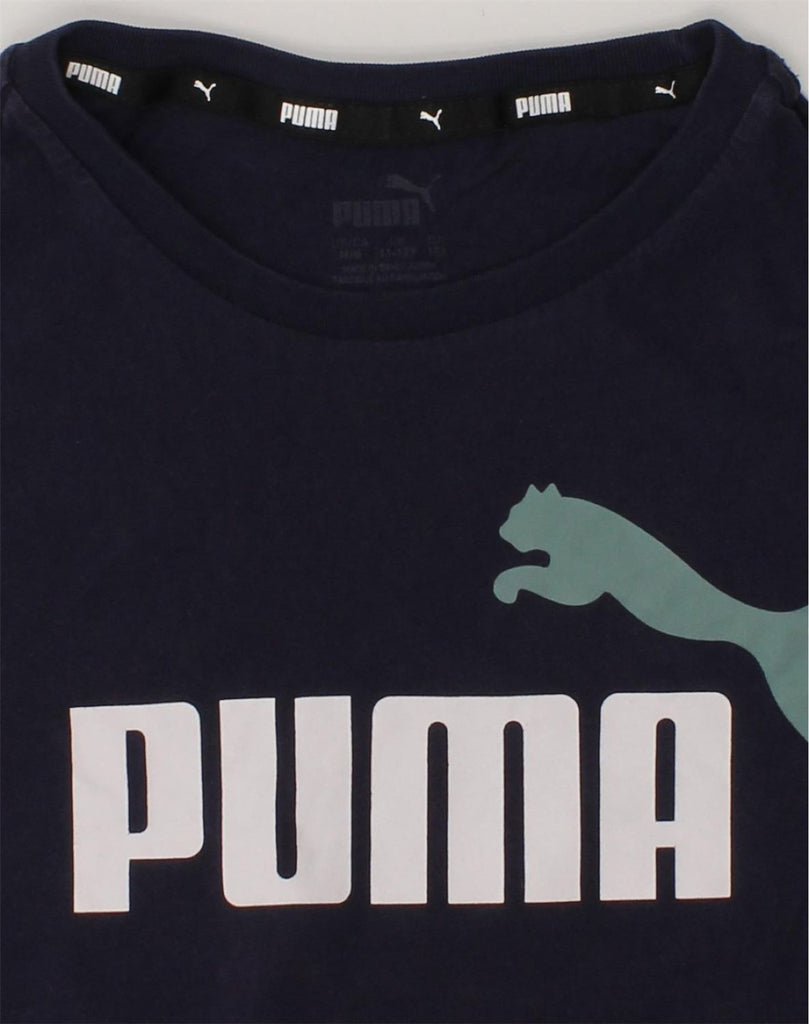 PUMA Boys Graphic T-Shirt Top 11-12 Years Navy Blue | Vintage Puma | Thrift | Second-Hand Puma | Used Clothing | Messina Hembry 