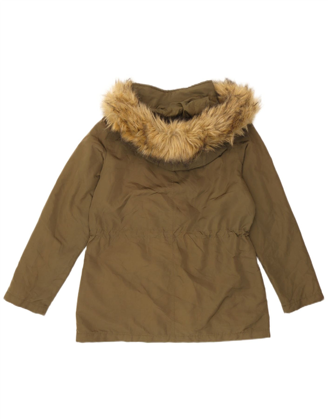 Marks & Spencer Womens Hooded Oversized Rain Jacket UK 8 Small Khaki