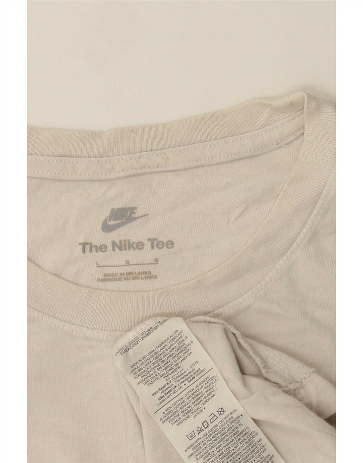 Nike Mens T-Shirt Top Large Beige Cotton