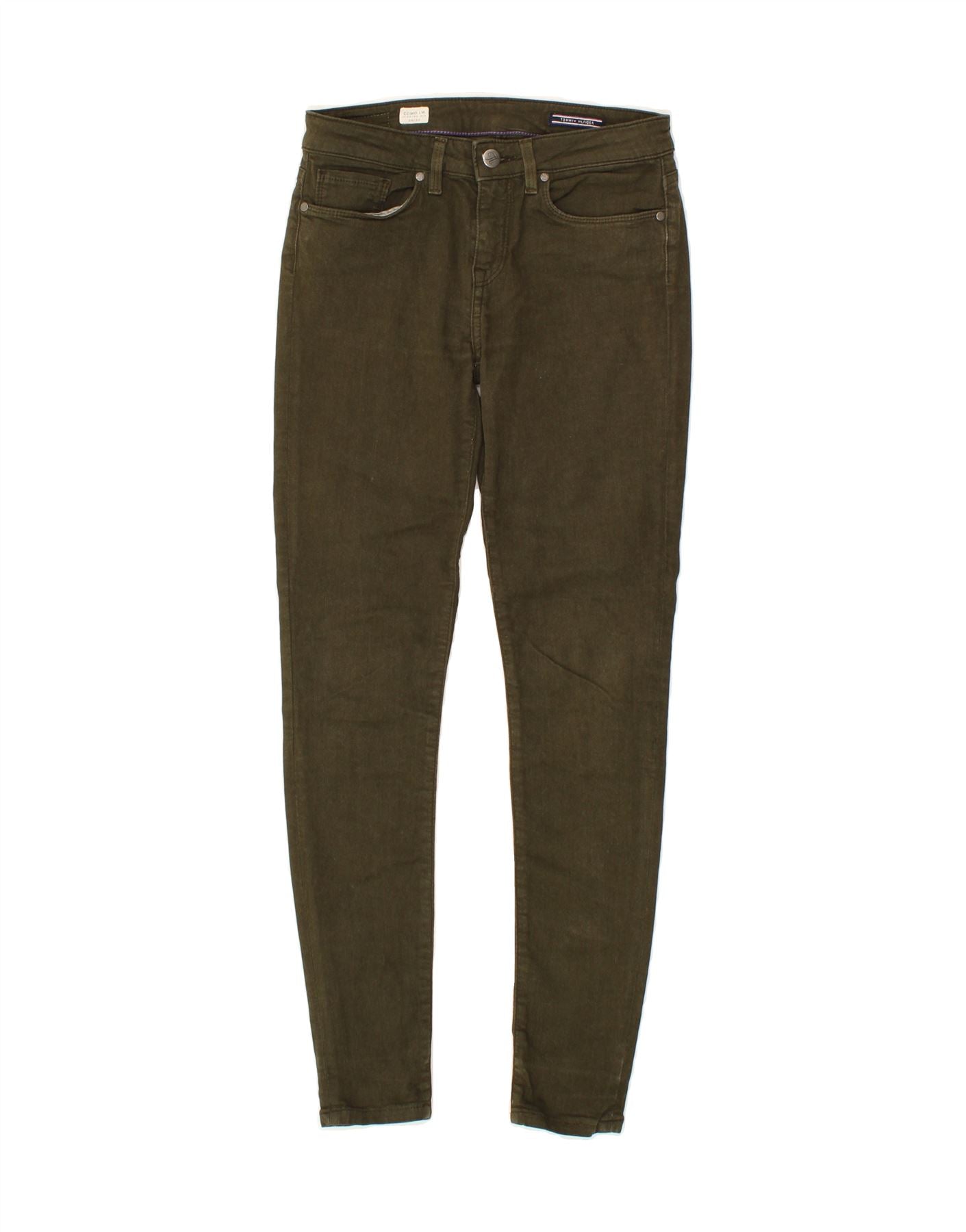 TOMMY HILFIGER Womens Como Jegging Jeans W26 L30 Green Vintage