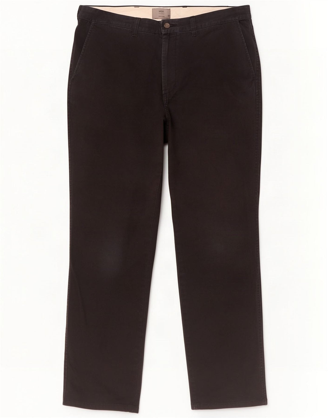 Marks & Spencer Mens Straight Chino Trousers W36 L33 Black Cotton