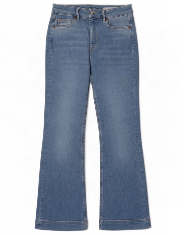 Marks & Spencer Womens Slim Flared Jeans UK 10 Small W27 L28 Blue Cotton