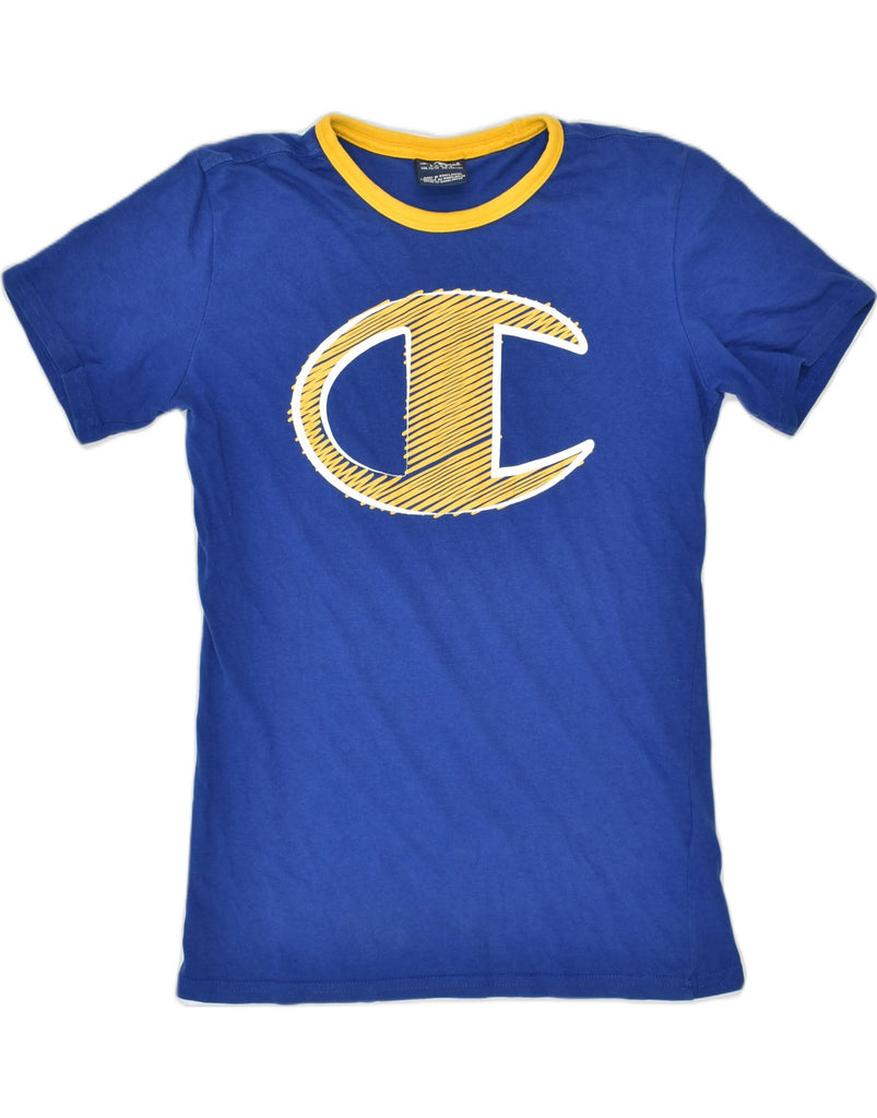 CHAMPION Boys Graphic T-Shirt Top 11-12 Years Large Blue Cotton | Vintage | Thrift | Second-Hand | Used Clothing | Messina Hembry 